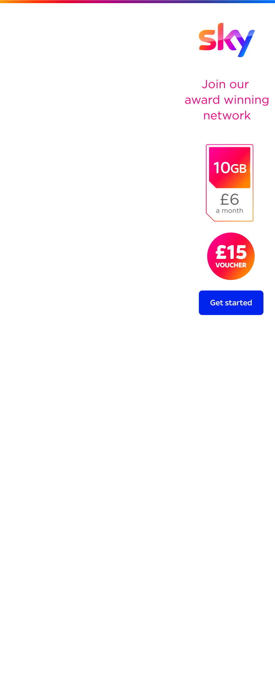 SIM only deal 10GB for £6 a month