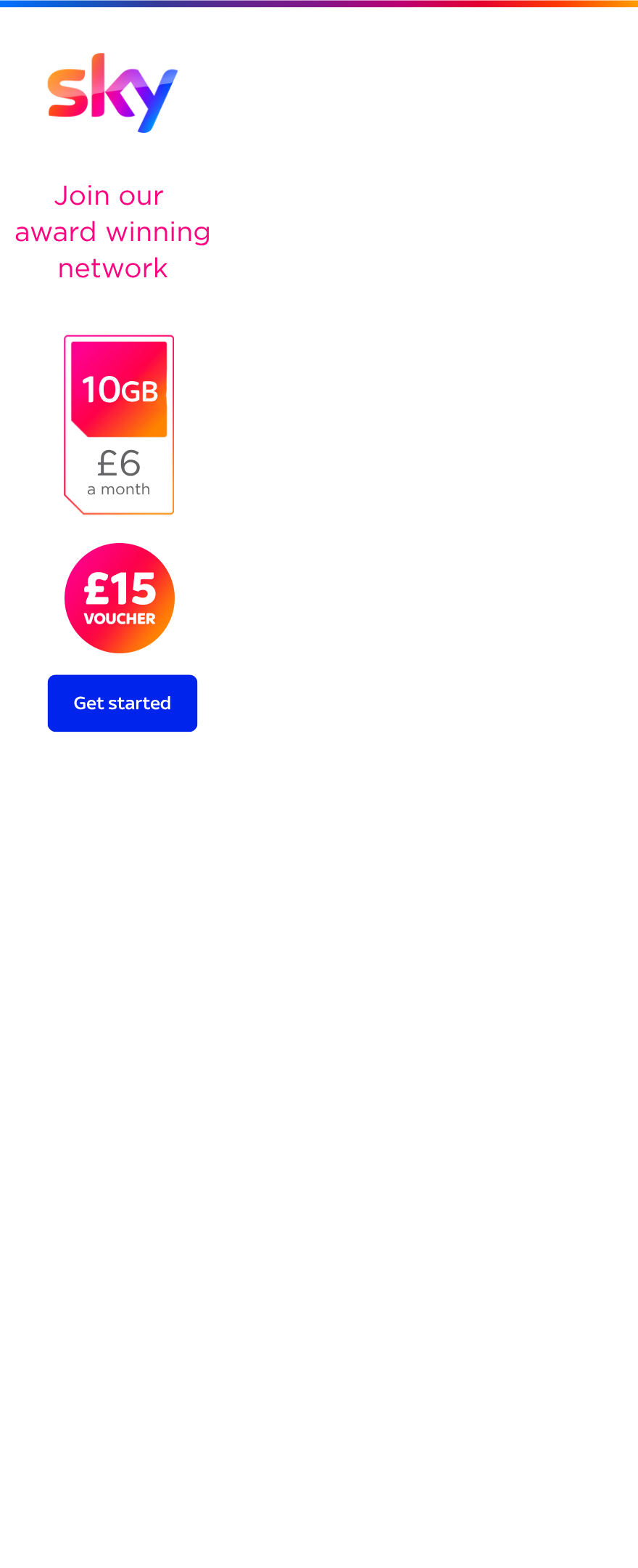 SIM only deal 10GB for £6 a month
